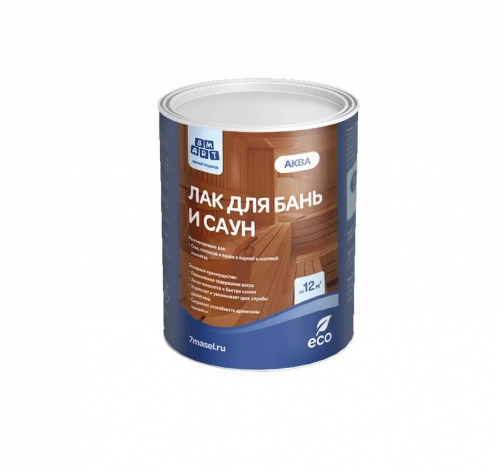 Лак для бань и саун АКВА пол и стены БЕЛЫЙ 2,5 л (7 масел)
