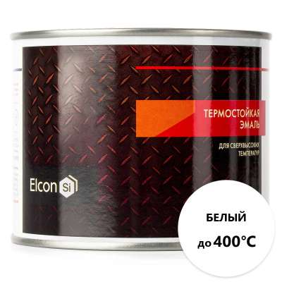 Эмаль термостойкая белая 0,4 кг (+400'C) Элкон