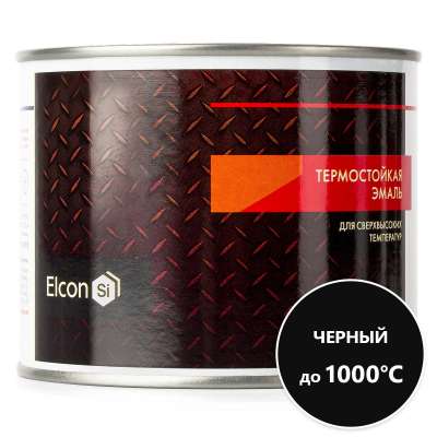 Эмаль термостойкая черная 0,4 кг (+1000'C) Элкон