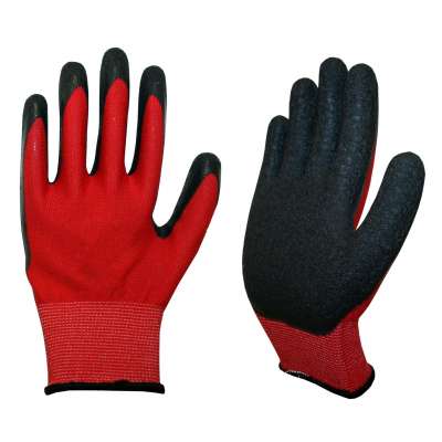 Перчатки "Стекольщика" нейлоновые, текстурный вспененный латекс, размер 10-XL (Ward Red)
