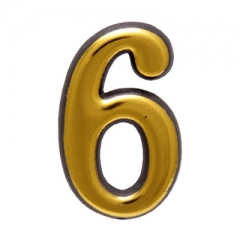 Цифра дверная  золото "6" (пакет)