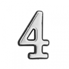 Цифра дверная БОЛЬШАЯ пластик хром "4" (Аллюр)