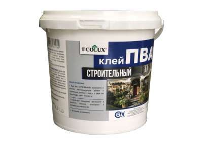 Клей ПВА строительный  1 кг (Ecolux)