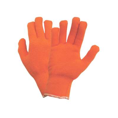 Перчатки акриловые утепленные махровые (оранжевые)