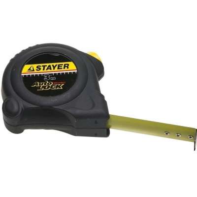 Рулетка STAYER "AUTOLOCK" обрезин, автостоп  3 м / 19 мм  (2-34126-03-16)