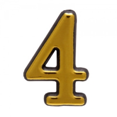 Цифра дверная АЛЛЮР золото "4" (блистер)