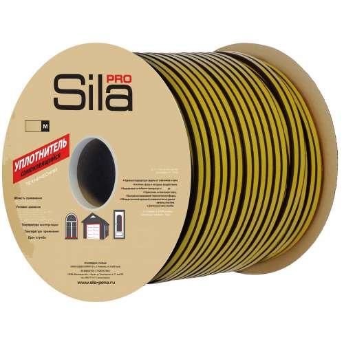 Уплотнитель самоклеящийся Е-профиль черный 150 м (SILA)
