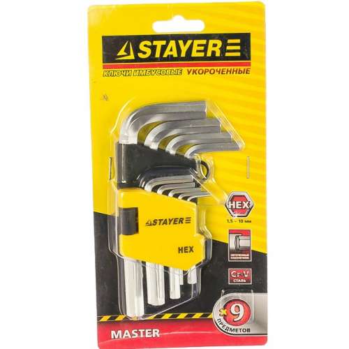 Набор ключей имбусовых 1,5-10 мм STAYER (9 шт) (2740-Н9)