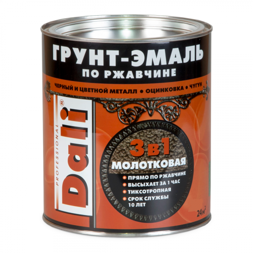 Эмаль-грунт МОЛОТКОВАЯ шоколадный 0,75 л (DALI)