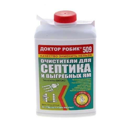 Очиститель Доктор Робик-509 для септика и выгребной ямы 798 мл