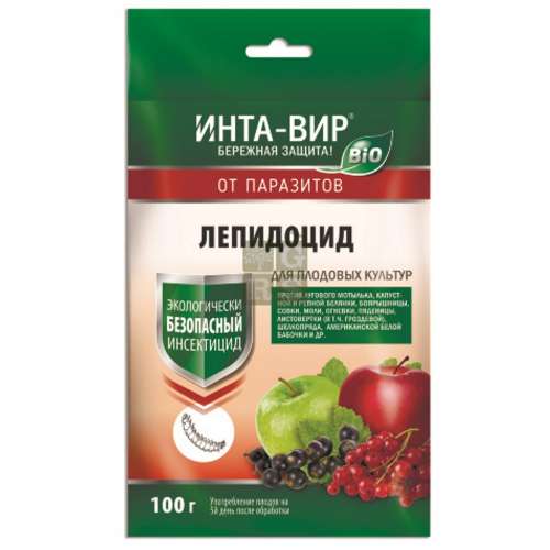 Инсектицид для плодовых культур ЛЕПИДОЦИД Инта-Вир 100 г БИО