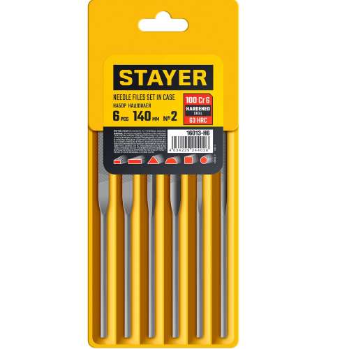 Набор надфилей в чехле 140 мм (6 предметов)  STAYER (16013-Н6)