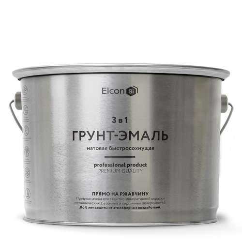 Грунт-эмаль "По ржавчине 3 в 1 быстросохн" до -15`С, ГРАФИТ (темно серый) матовая  2 кг (Элкон) RAL7024