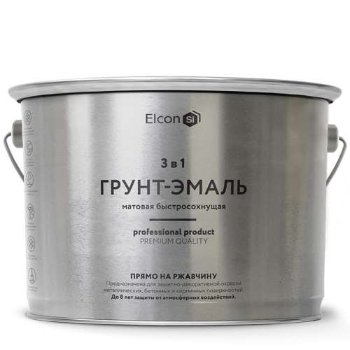 Грунт-эмаль "По ржавчине 3 в 1 быстросохнущая" до-15`С, КРАСНО-КОРИЧН  матовая  2 кг (Элкон) RAL3009