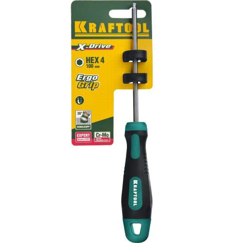 Отвертка - вороток Hex4 * 100 мм "X-Drive", двухкомп  KRAFTOOL (250075-4-100)